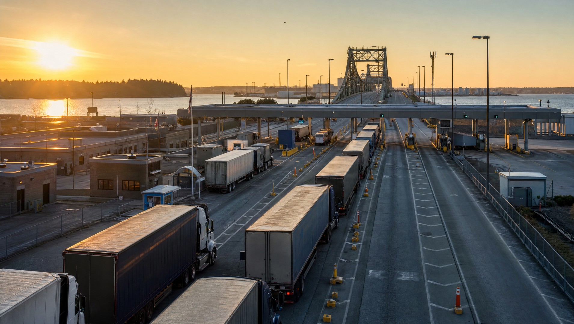 Freight trucks crossing the border into the United States are affected by the forced labor tariff